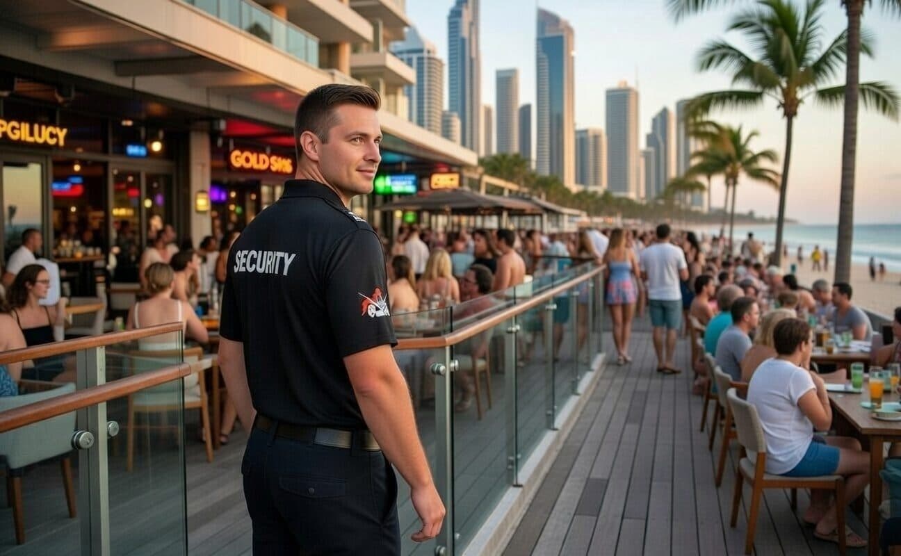 Safe Knight crowd controller at a busy waterfront venue